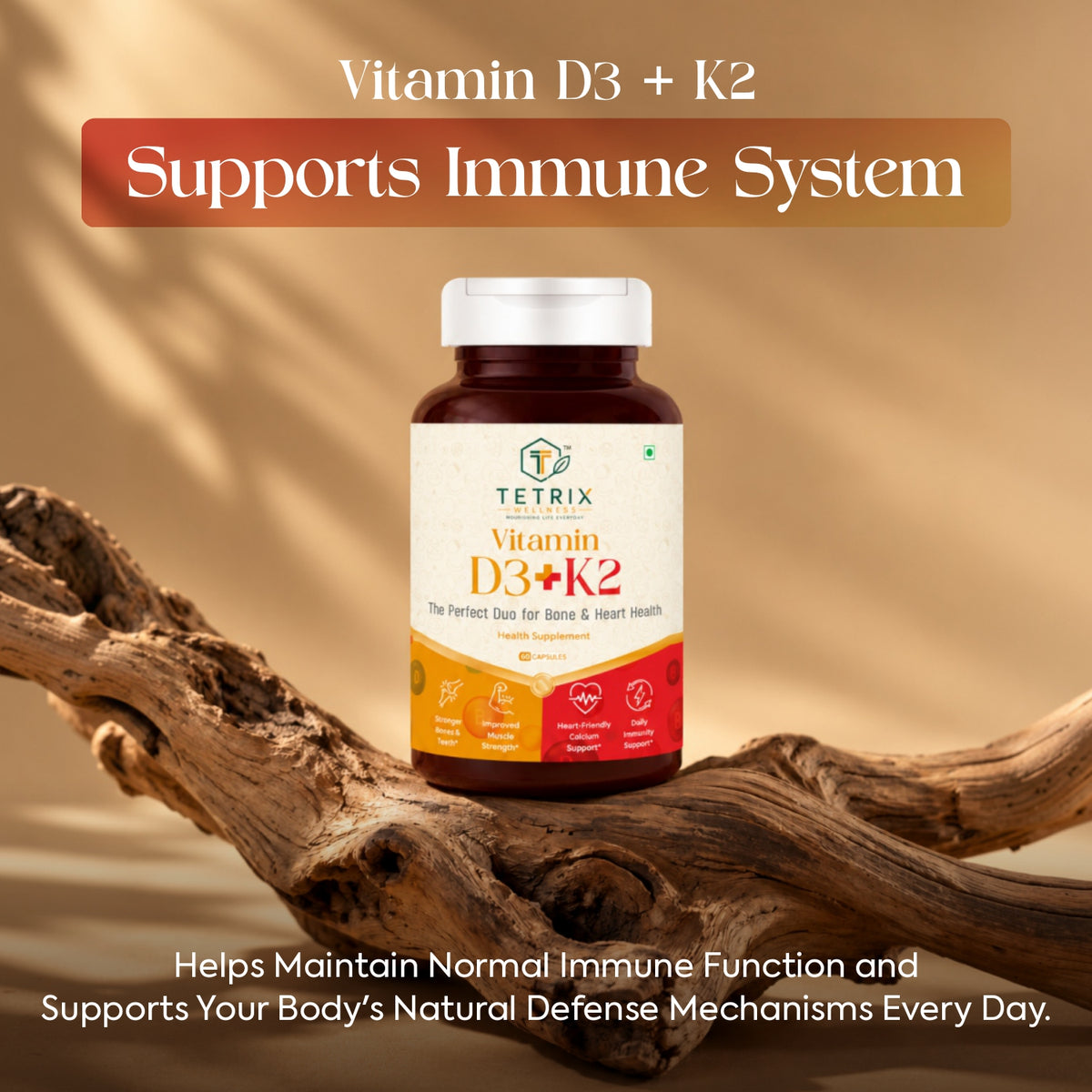 Tetrix D3 + K2 — Bone, Immunity and Heart Health