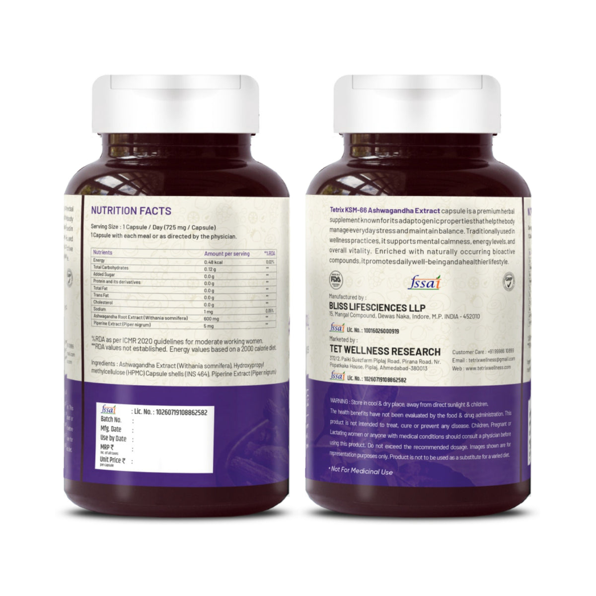 Tetrix Ashwagandha — Stress Relief and Strength Booster